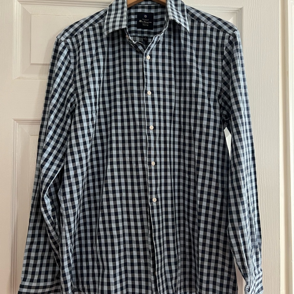 Ben Sherman Classic Navy Gingham Casual Shirt